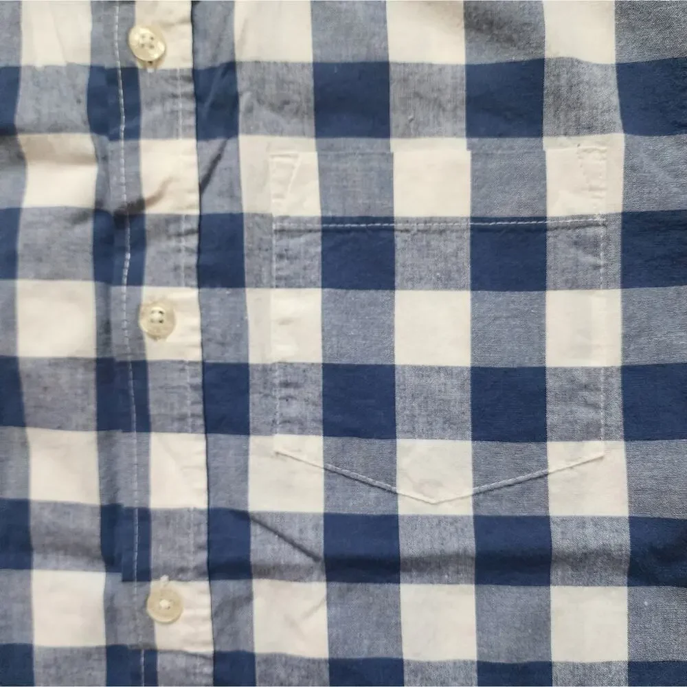 NWT Old Navy Boy's Plaid Short Sleeve Casual Button Down Shirt Large L 10-12